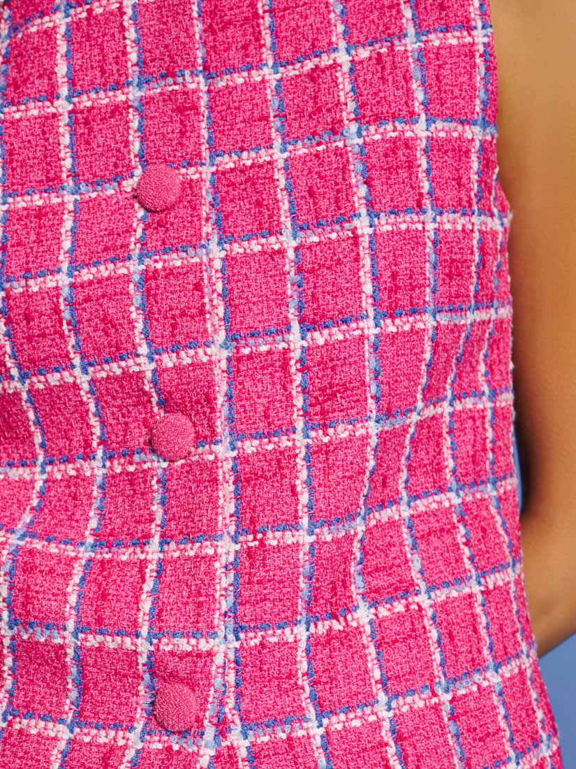 <b>DREAM</b> Cottage Check Tweed Vest - Image 6