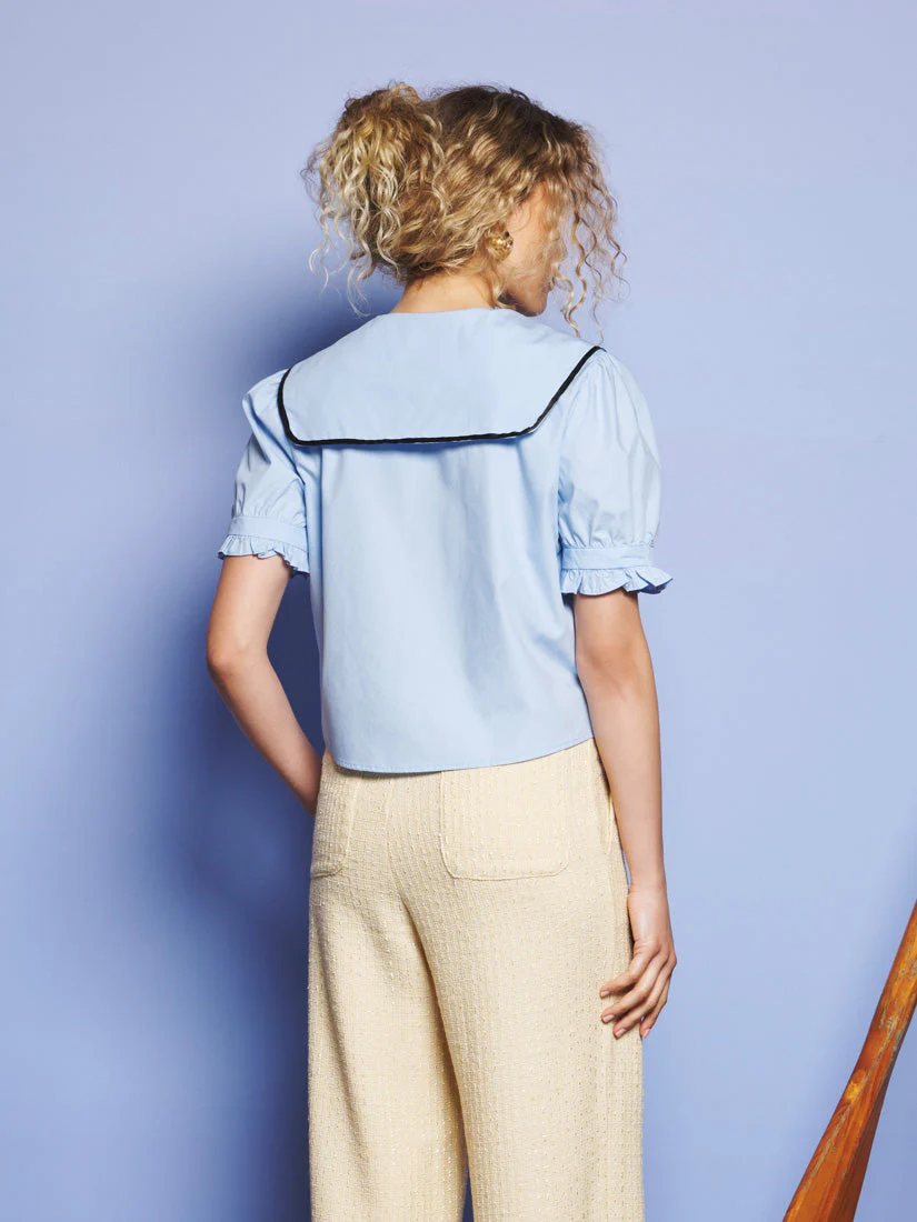 Glassy Bowed Collar Blouse - Image 3