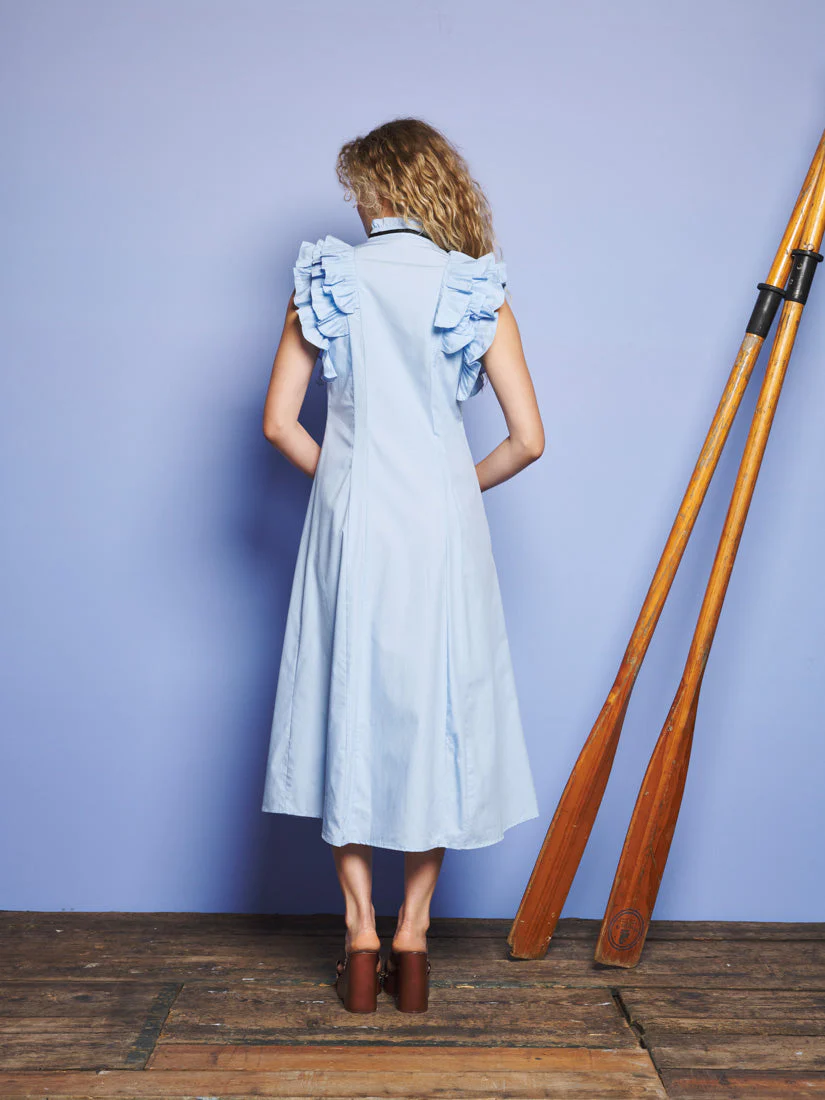 Glassy Ruffle Pleat Midi Dress - Image 3