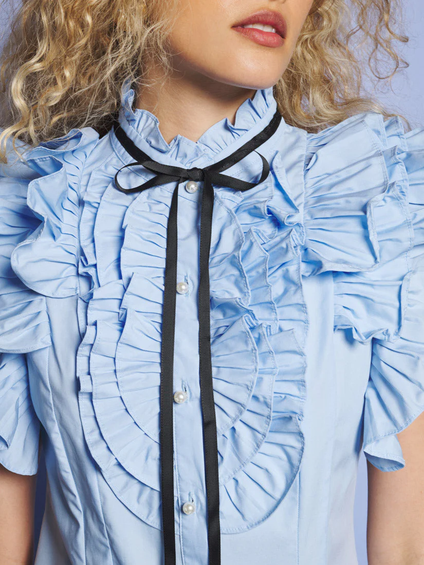 Glassy Ruffle Pleat Midi Dress - Image 6