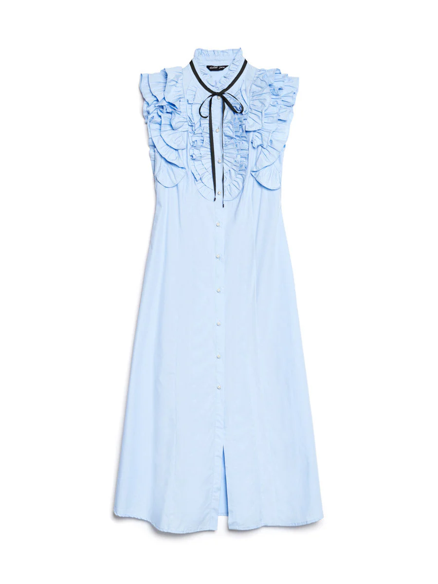 Glassy Ruffle Pleat Midi Dress - Image 7