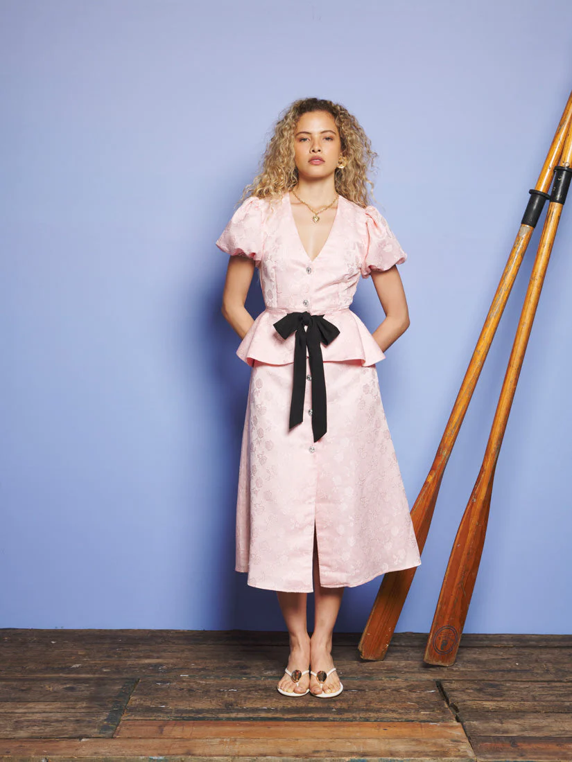 Hazel Jacquard Midi Dress - Image 4